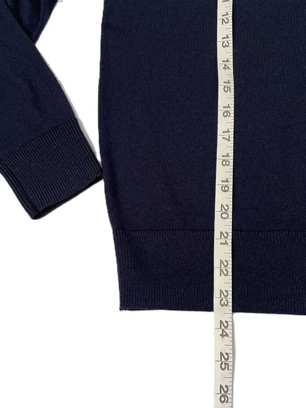 J.Crew Quarter Zip Sweater Men Small Merino Wool Blend Navy CA562 Lightweight